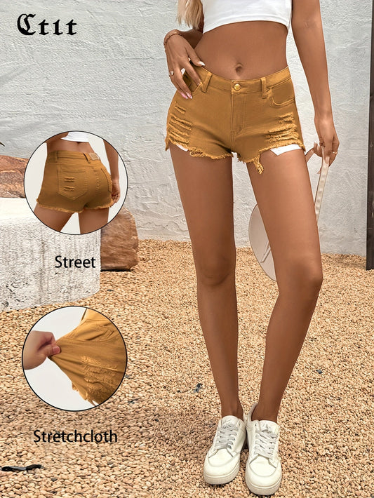 Women's Casual Shorts - High-Waist Fit – Yellow / Pink – Yellow option – main product image