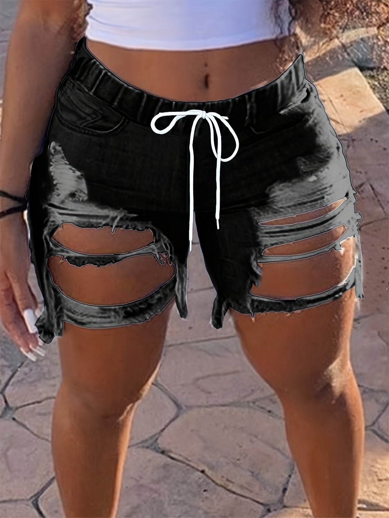 Women's Casual Shorts - Pocket Detail – Sizes S–XL – Black option – view 2