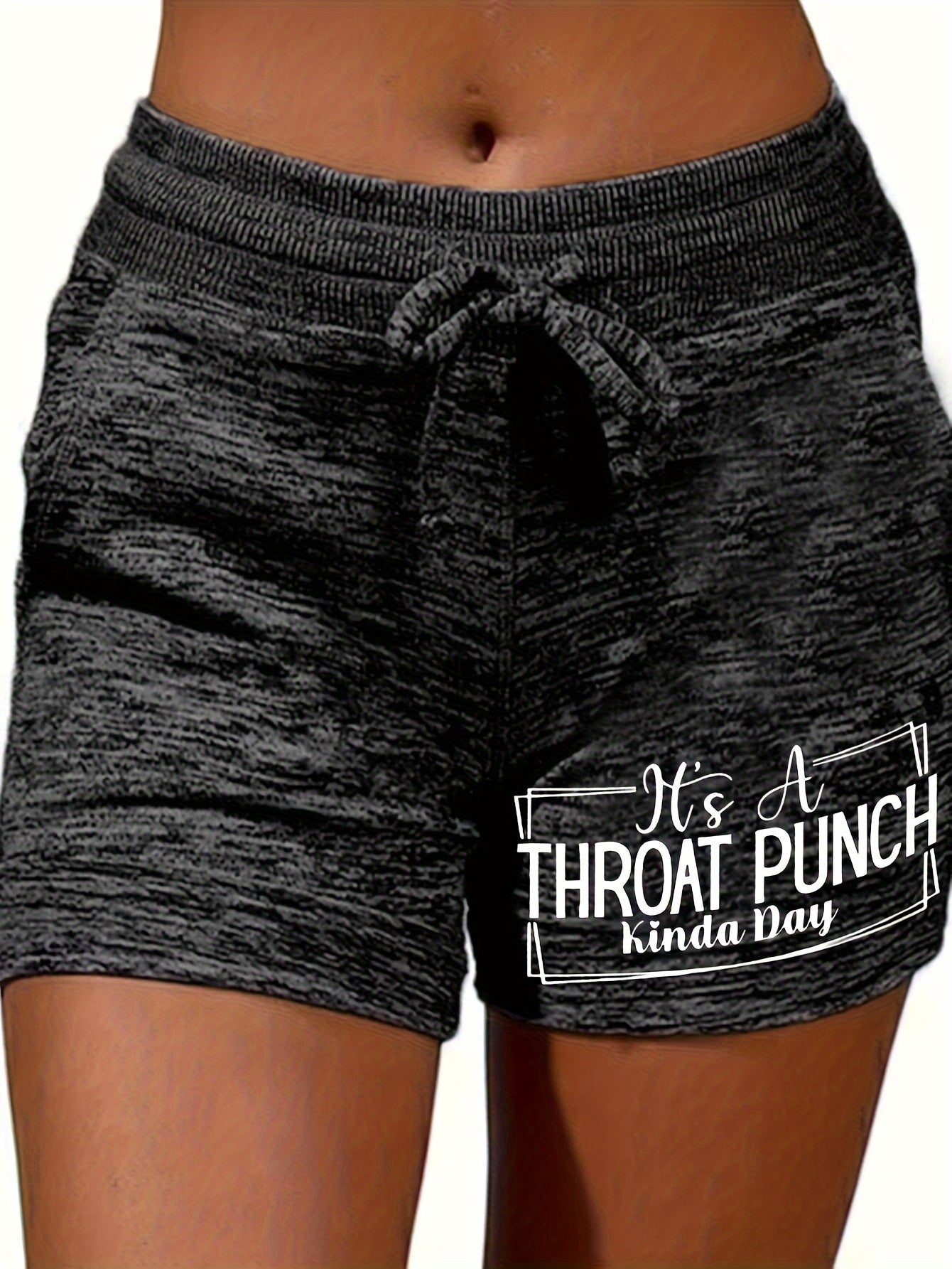 Women's Casual Shorts - Pockets Graphic Print – Black option – main product image