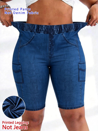 Women's Casual Shorts - Stretch Comfort – Dark Blue / Light Blue – Blue option – view 2