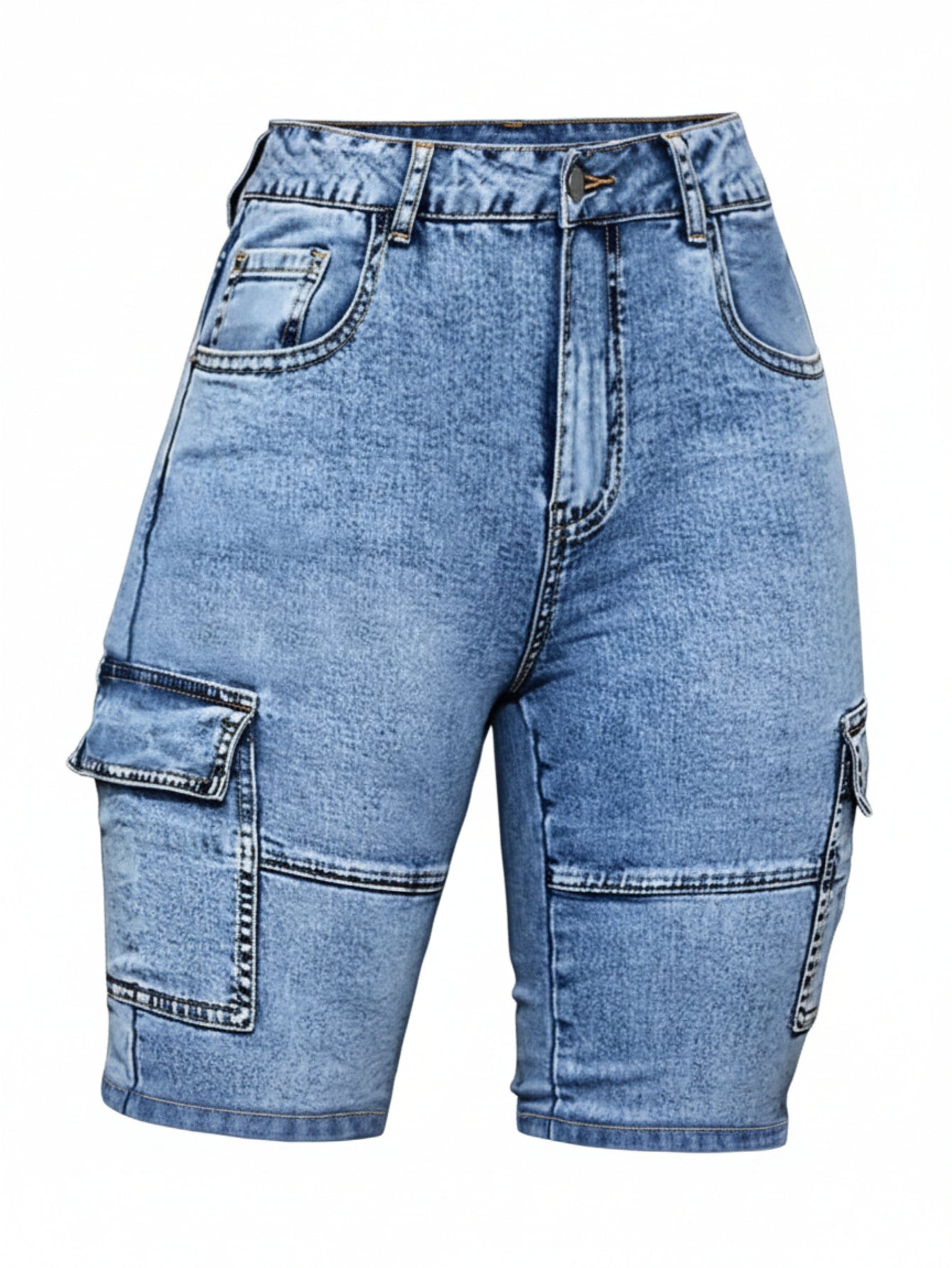 Women's Casual Shorts - Stretch Comfort – Light Blue / Sizes S–XXL detail view