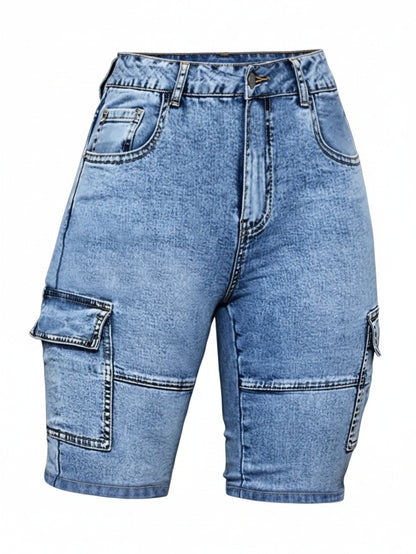 Women's Casual Shorts - Stretch Comfort – Light Blue / Sizes S–XXL detail view