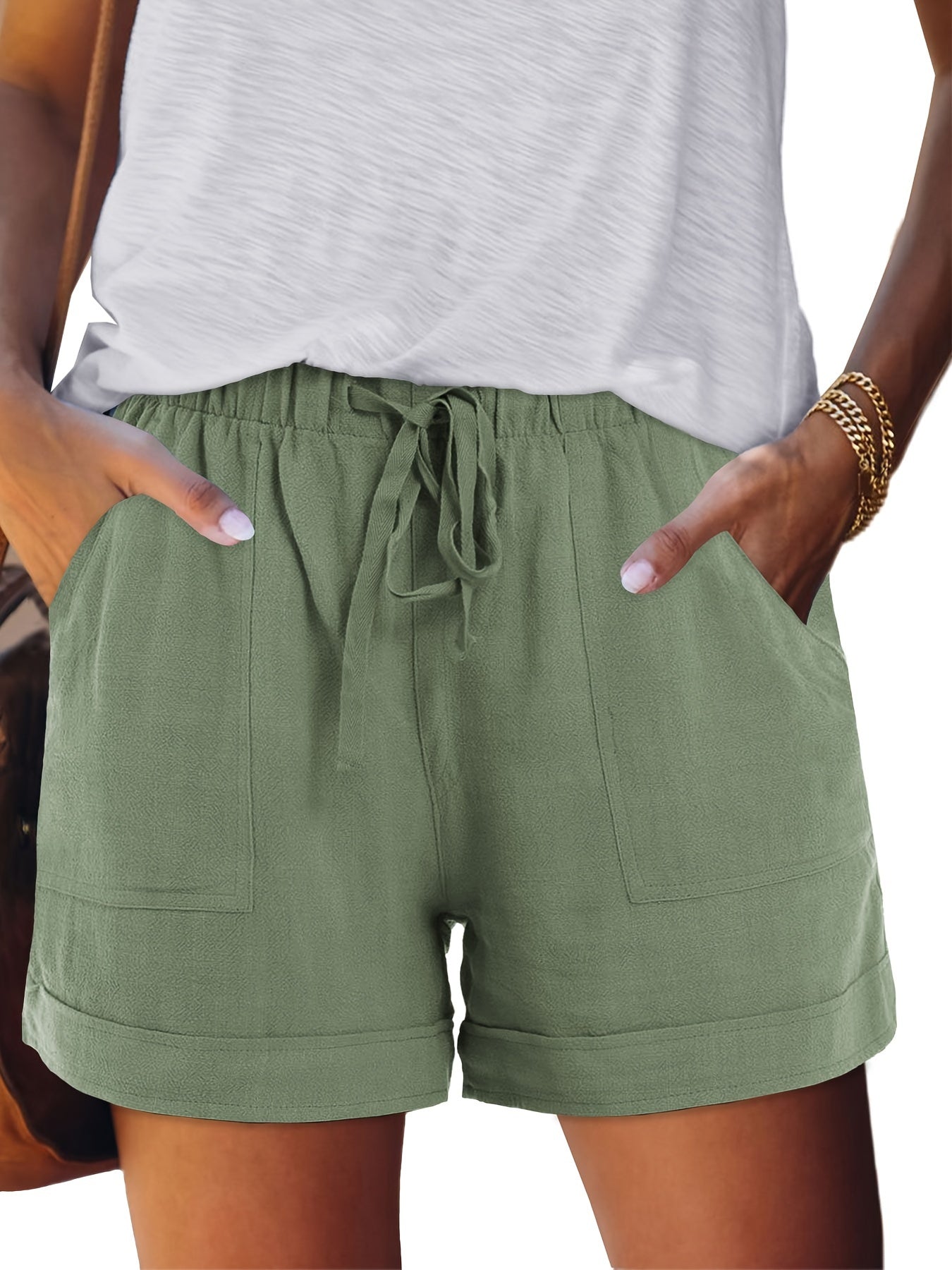 Women's Casual Shorts - Stretch Comfort – Milky detail view