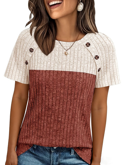 Women's Casual T-Shirt - Round Neck Short Sleeve – main product image