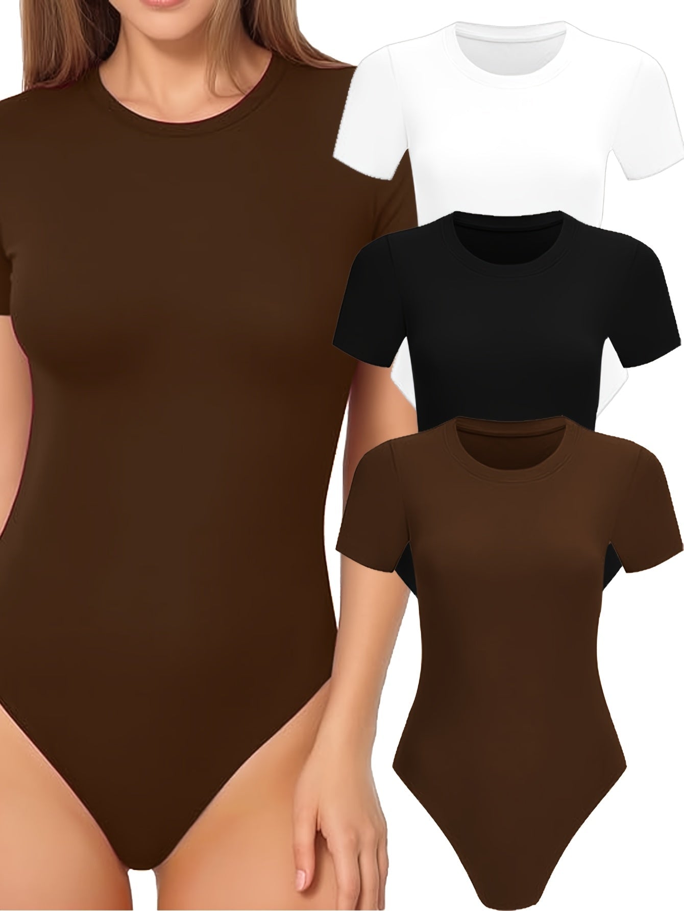 Women's Classic Bodysuit - Crew Neck Short Sleeve detail view