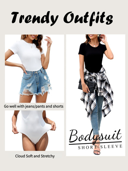 Women's Classic Bodysuit - Crew Neck Short Sleeve detail view
