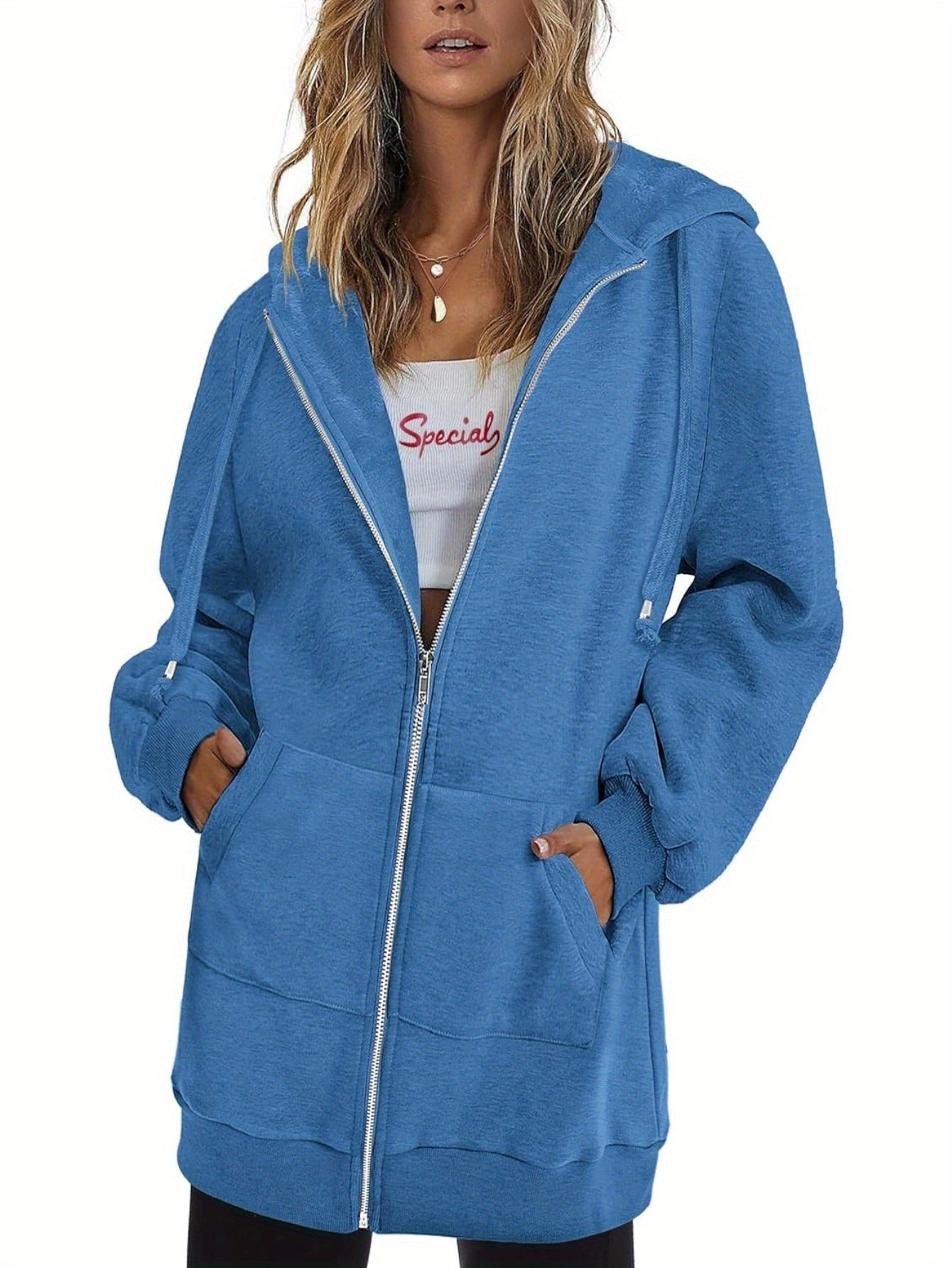 Women's Classic Hoodie - Long Sleeve Relaxed Fit detail view