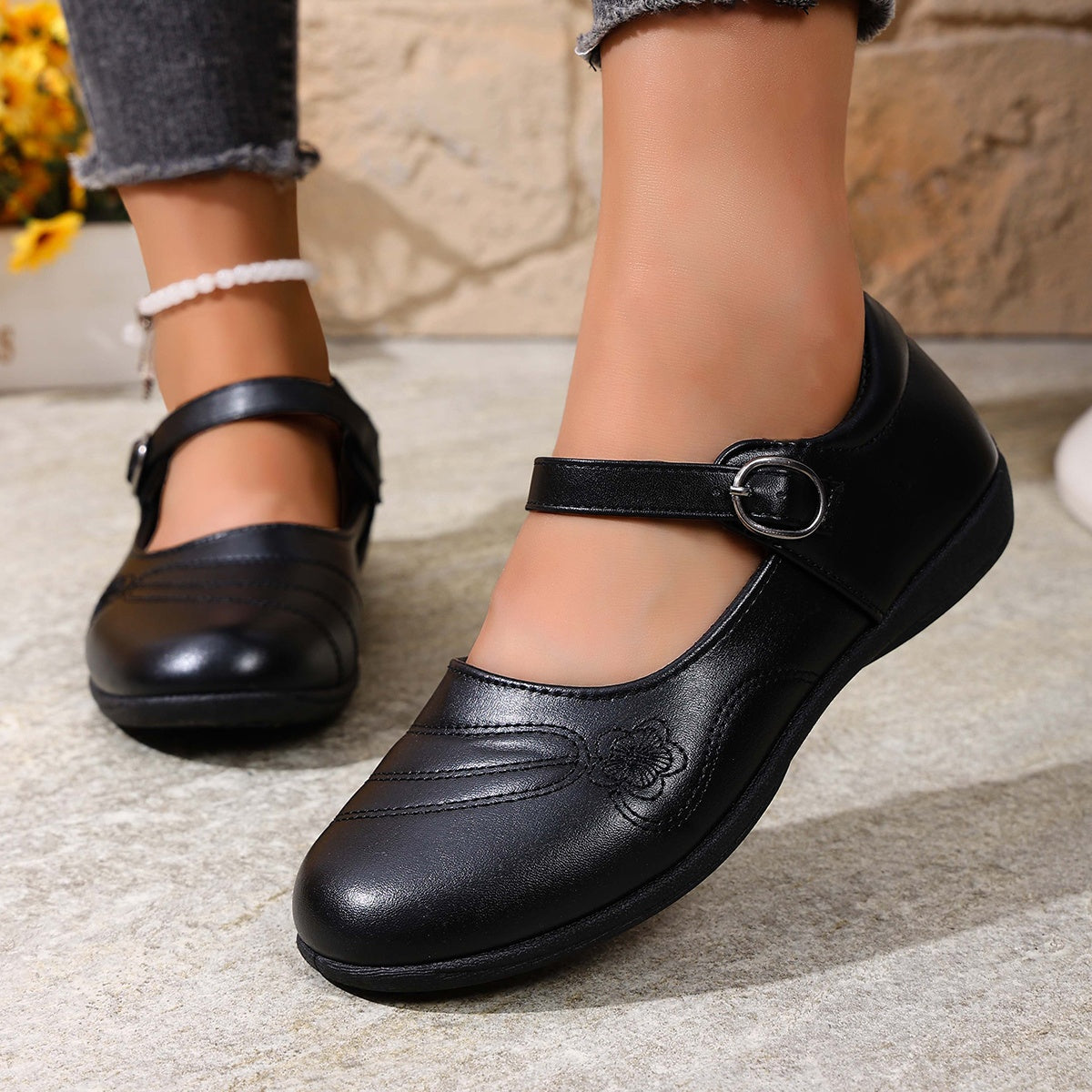 Women's Classic Mary Jane Flat Shoes - Round-Toe Casual – view 6