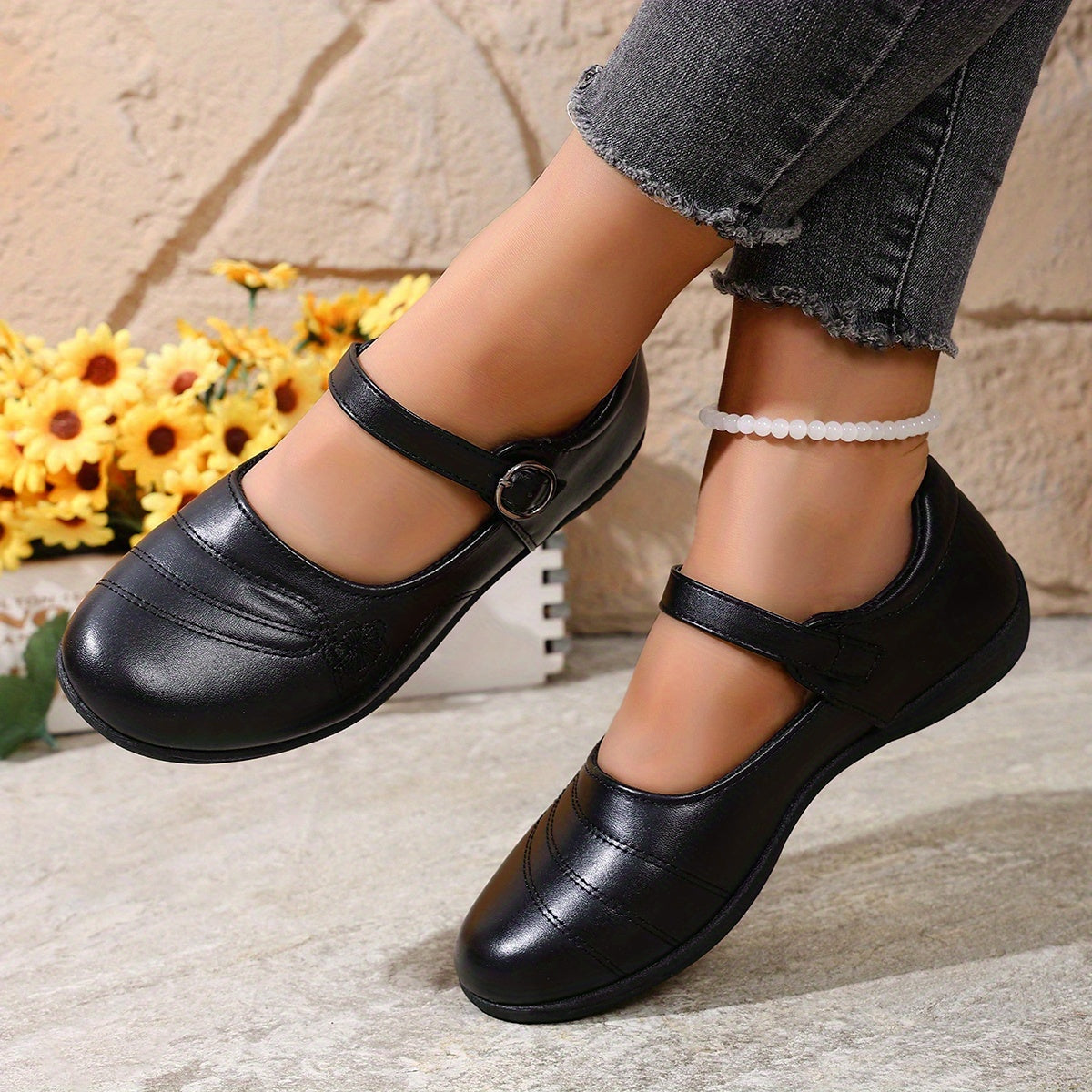 Women's Classic Mary Jane Flat Shoes - Round-Toe Casual – view 7