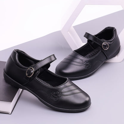 Women's Classic Mary Jane Flat Shoes - Round-Toe Casual – Black option – main product image