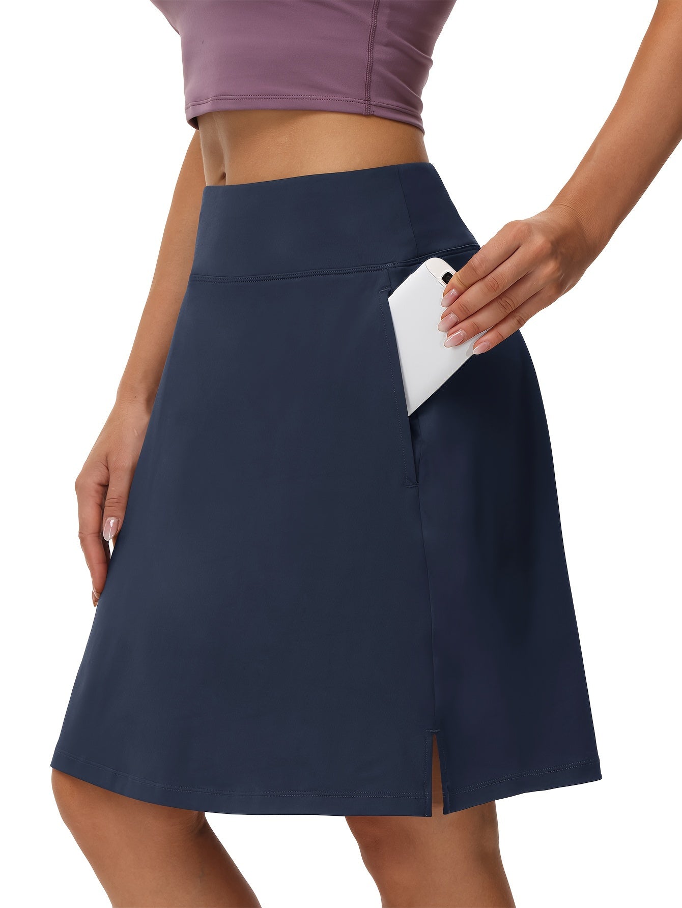 Women's Classic Skort - Regular Fit – White / Black detail view