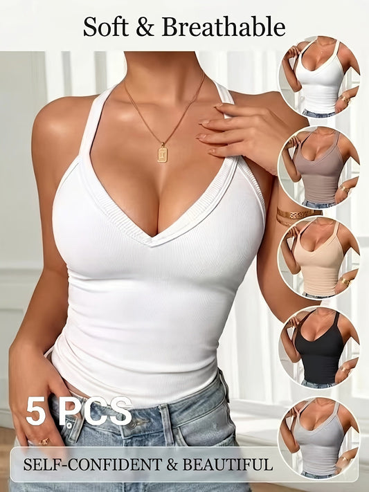 Women's Classic Tank Top - V-Neck Sleeveless – Slim Fit – main product image