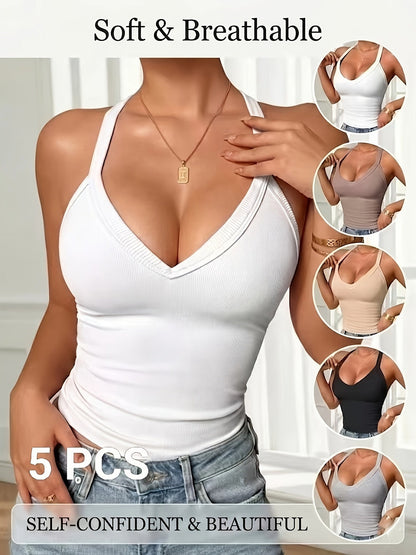 Women's Classic Tank Top - V-Neck Sleeveless – Slim Fit – view 6