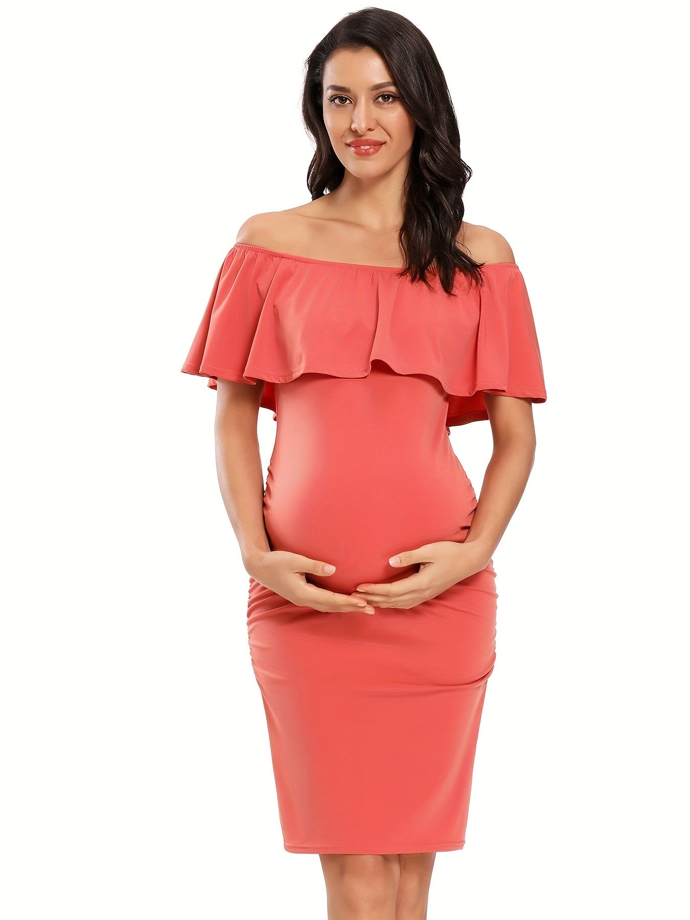 Women's Clothing Set – Women's Burgundy Rayon Ruffle Sleeveless Dress – view 6