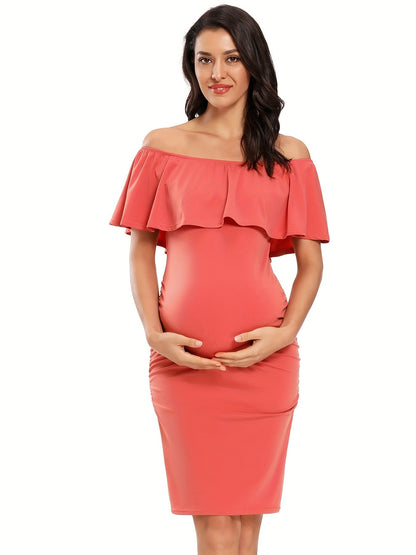 Women's Clothing Set – Women's Burgundy Rayon Ruffle Sleeveless Dress detail view