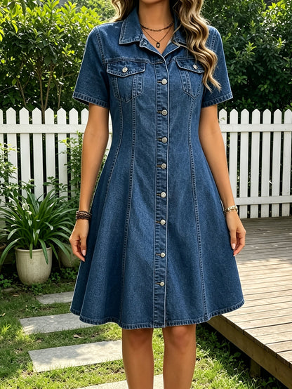 Women's Collared Bodycon Dress - Short Sleeve detail view