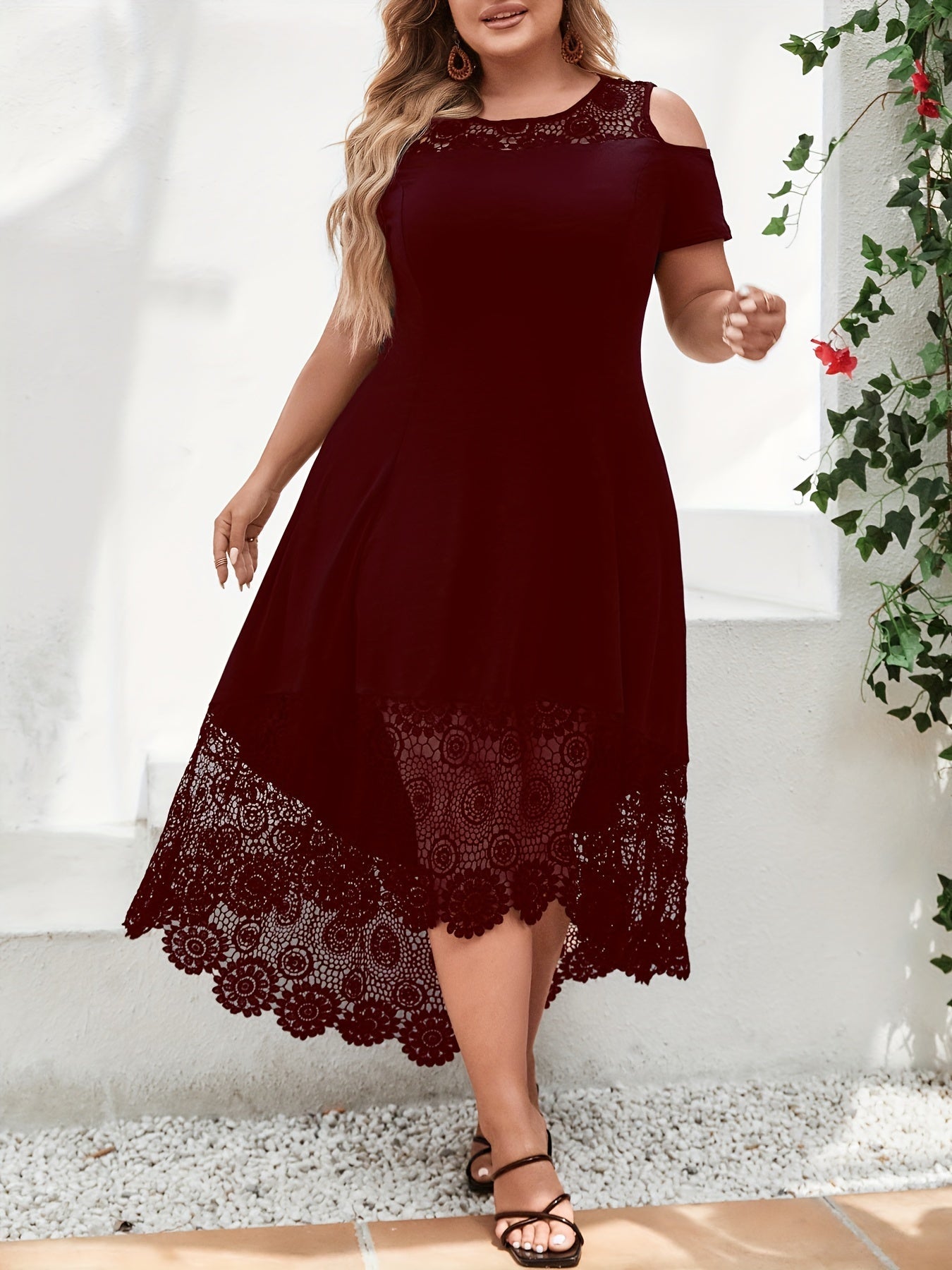 Women's Colorblock Casual Dress - Ruffle – view 5