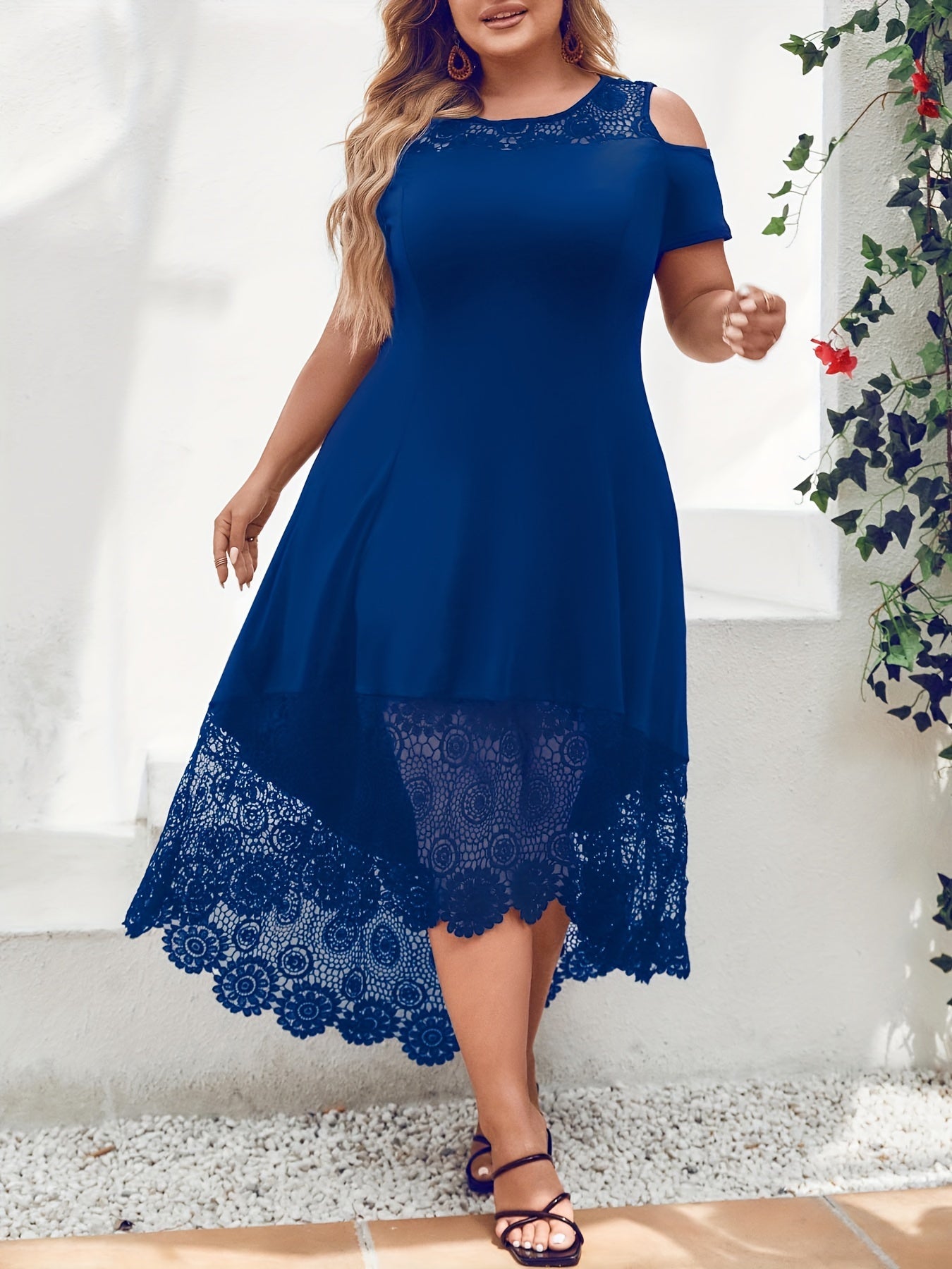 Women's Colorblock Casual Dress - Ruffle – view 6
