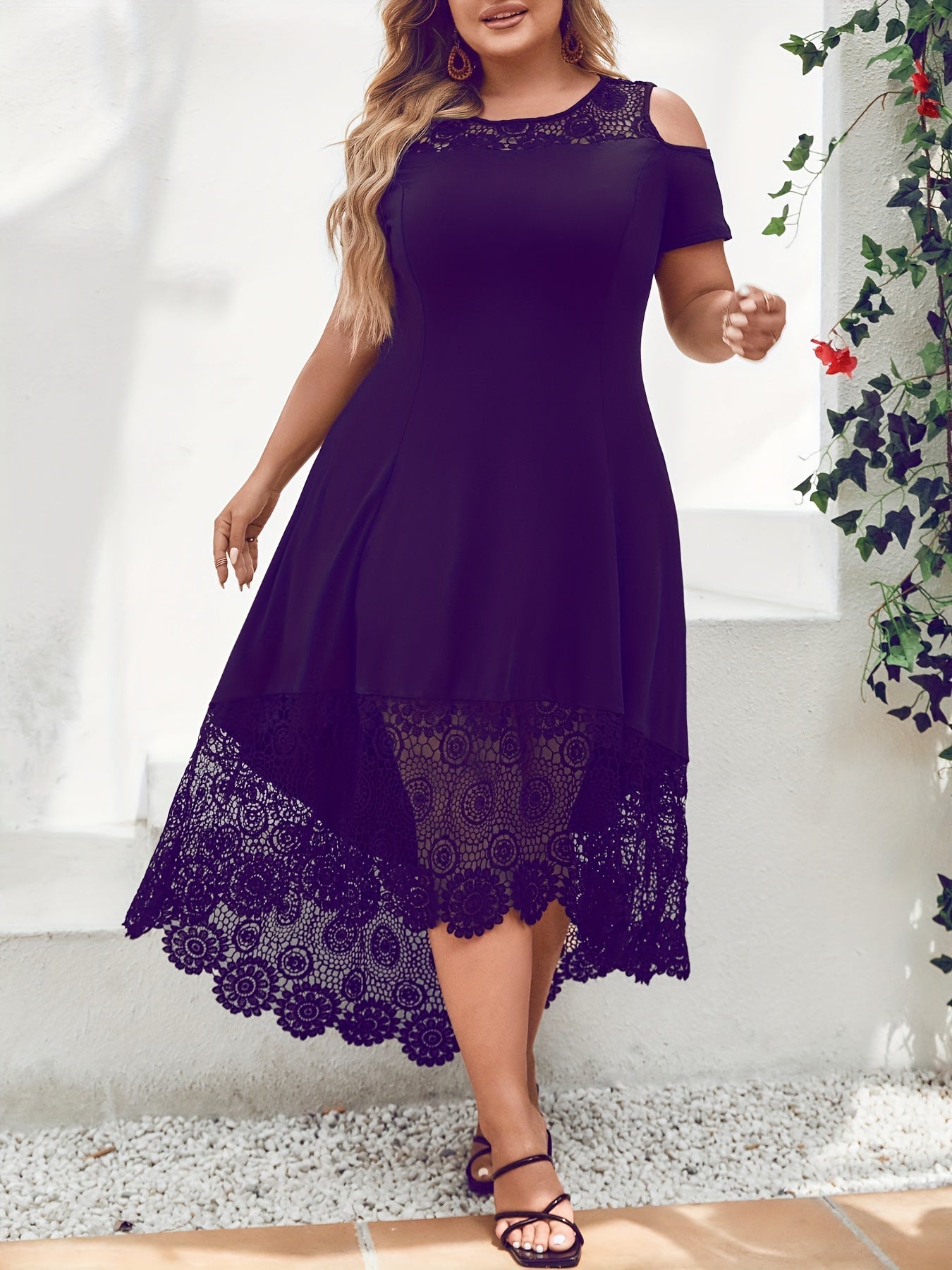 Women's Colorblock Casual Dress - Ruffle – view 8