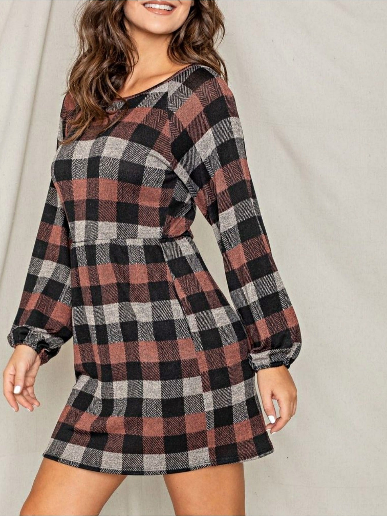Women's Colorblock Knit Dress - Ruffle detail view