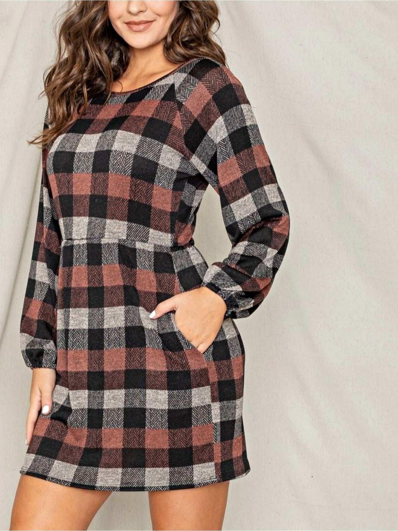 Women's Colorblock Knit Dress - Ruffle detail view