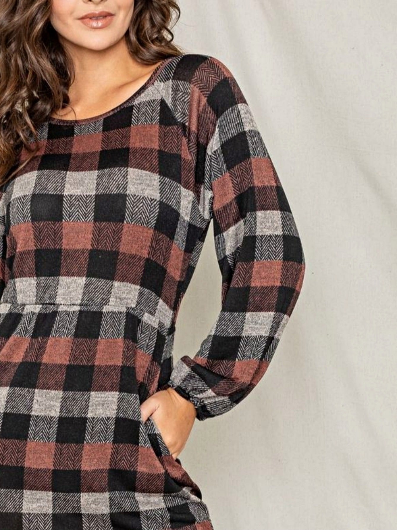 Women's Colorblock Knit Dress - Ruffle detail view