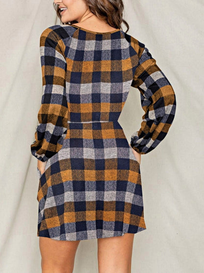 Women's Colorblock Knit Dress - Ruffle detail view