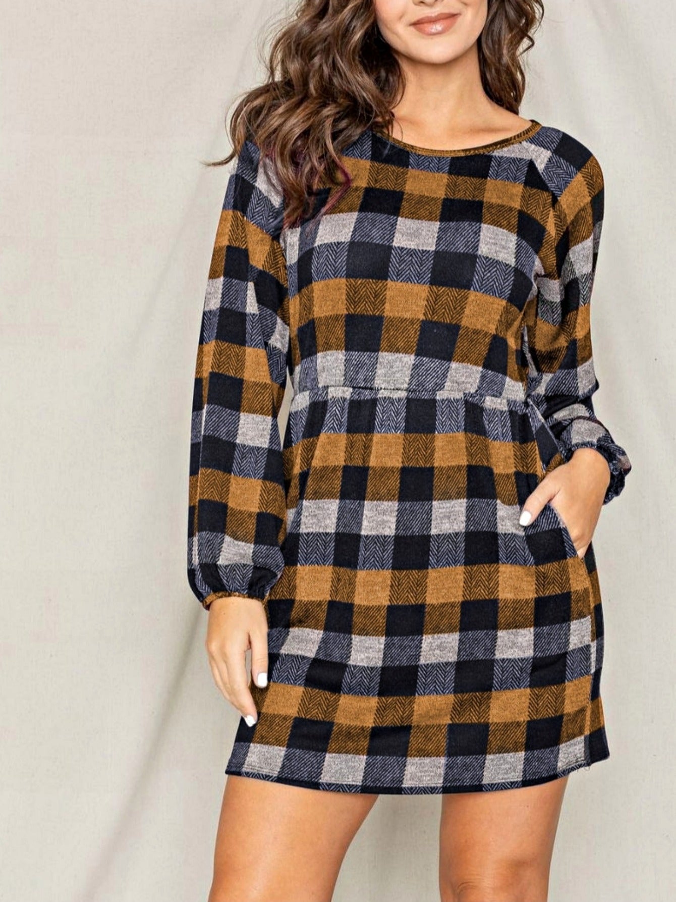 Women's Colorblock Knit Dress - Ruffle detail view