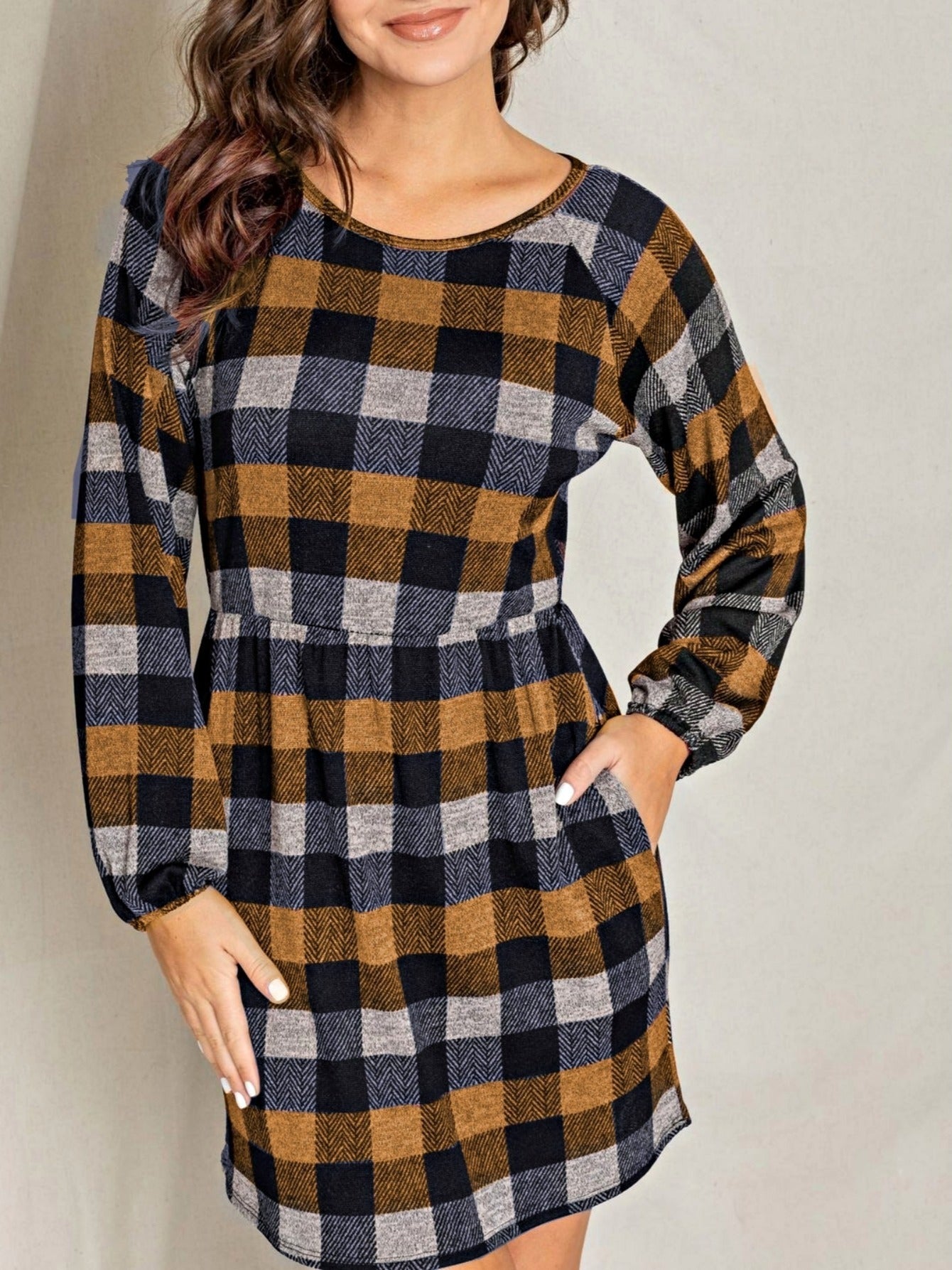 Women's Colorblock Knit Dress - Ruffle detail view