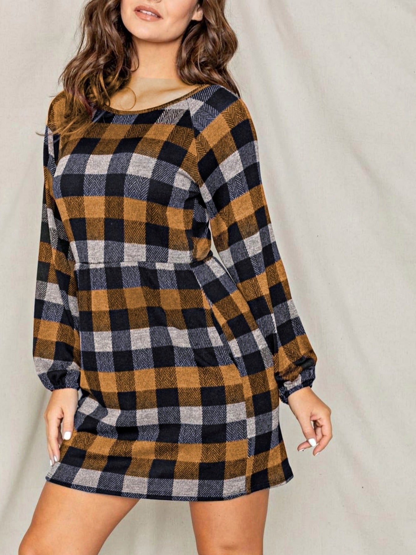 Women's Colorblock Knit Dress - Ruffle – Grey option – view 6