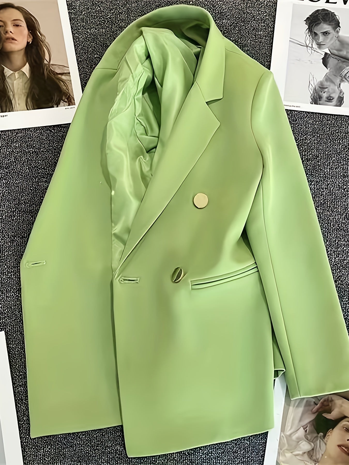 Women's Colorful Single-Breasted Blazer - Bright Solid Colors detail view