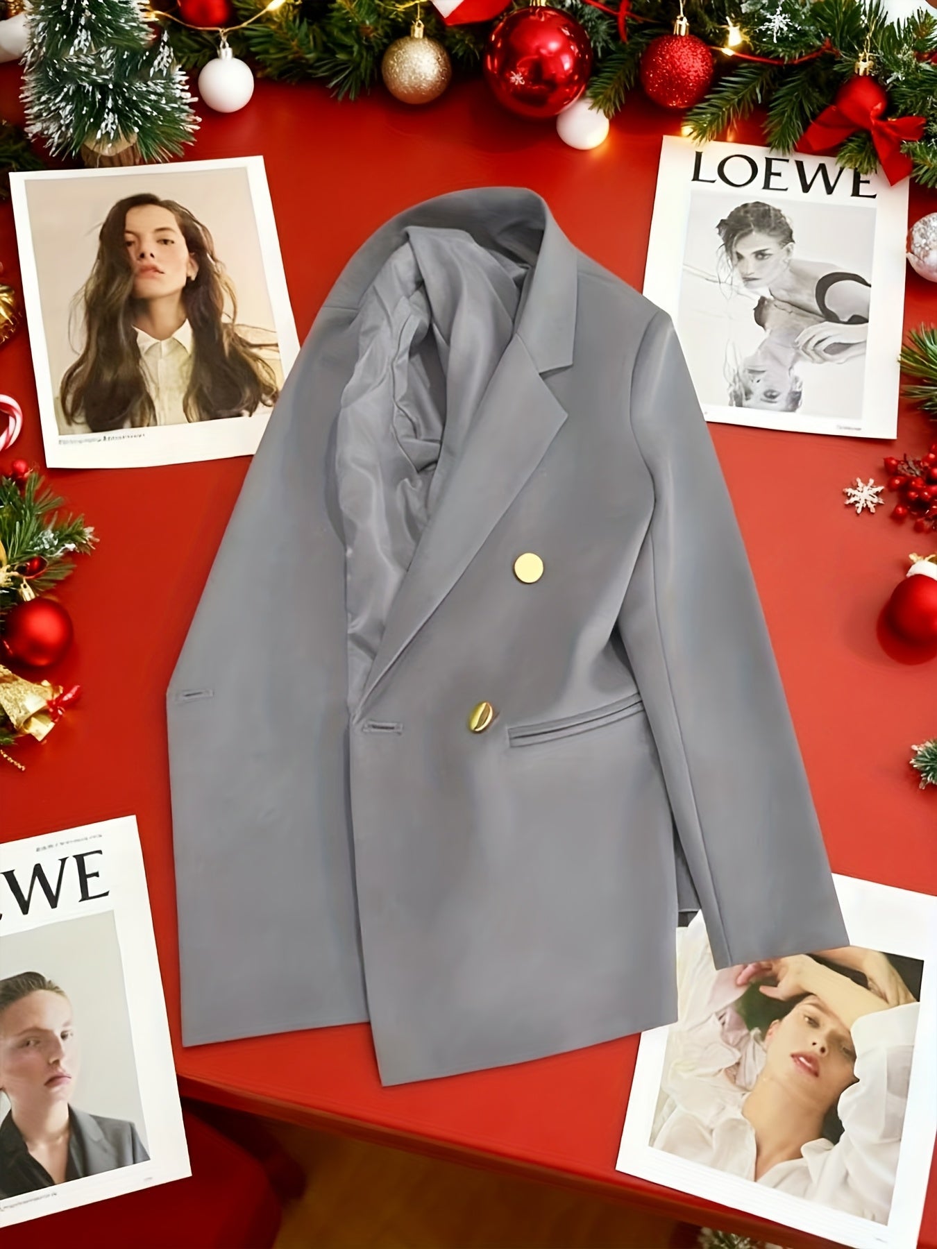 Women's Colorful Single-Breasted Blazer - Bright Solid Colors detail view