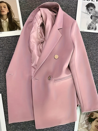 Women's Colorful Single-Breasted Blazer - Bright Solid Colors detail view