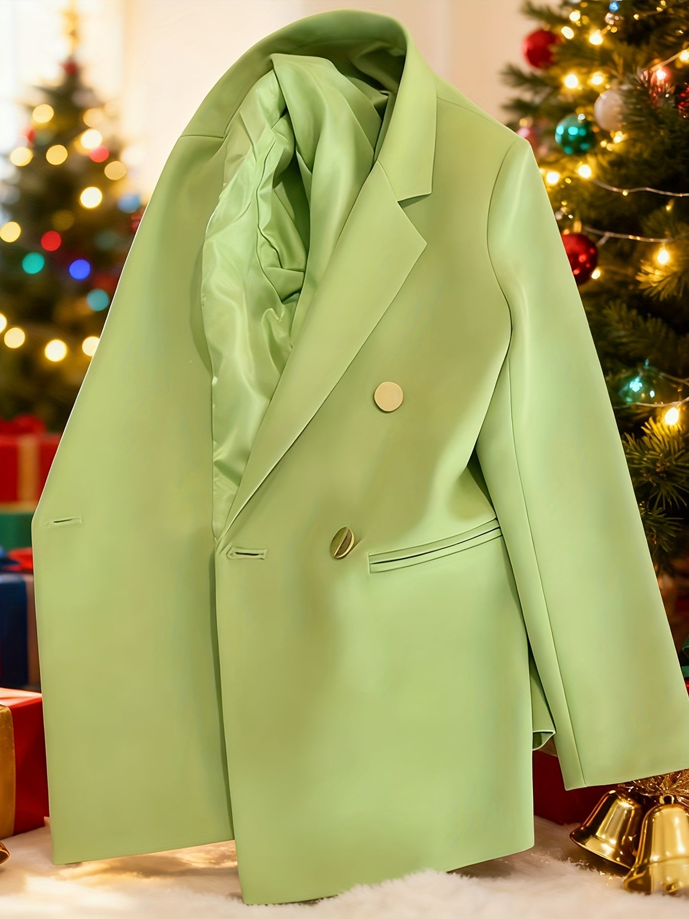 Women's Colorful Single-Breasted Blazer - Bright Solid Colors detail view