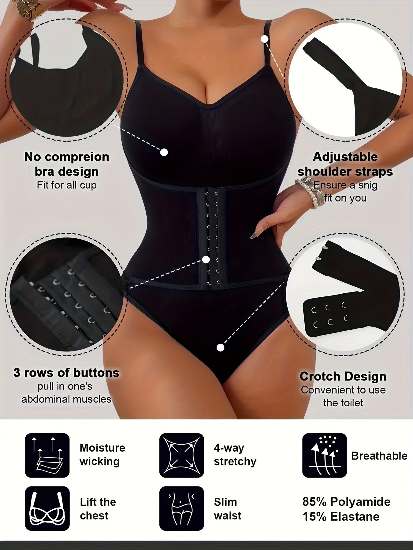 Women's Corset Shapewear Bodysuit - Strapless Tummy-Control Support – view 9