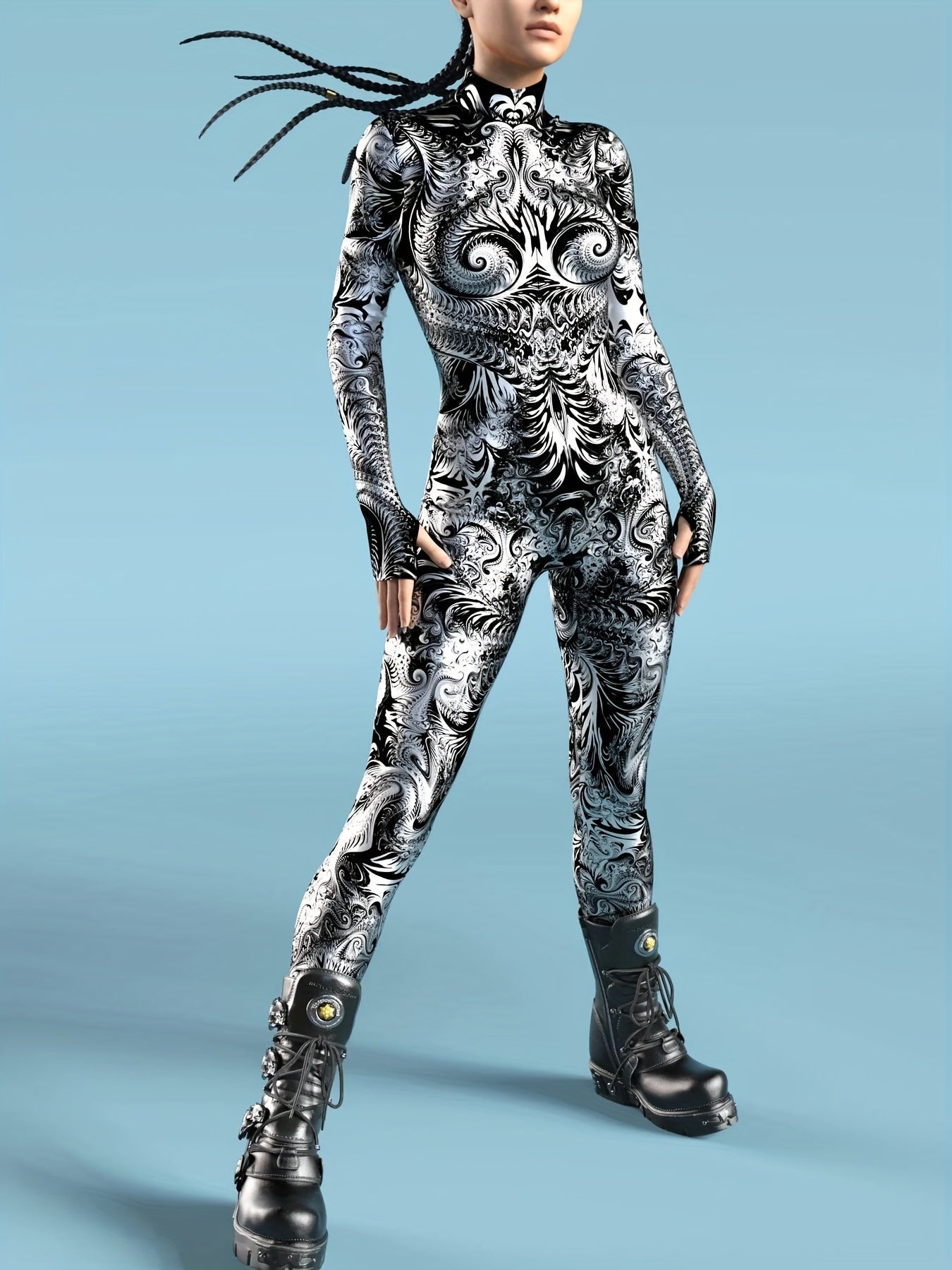 Women's Cosplay Costume - Multi-Piece Themed Design – Black detail view