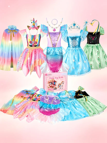 Women's Costume – Mixed colors Pleated Sleeveless Dress – main product image