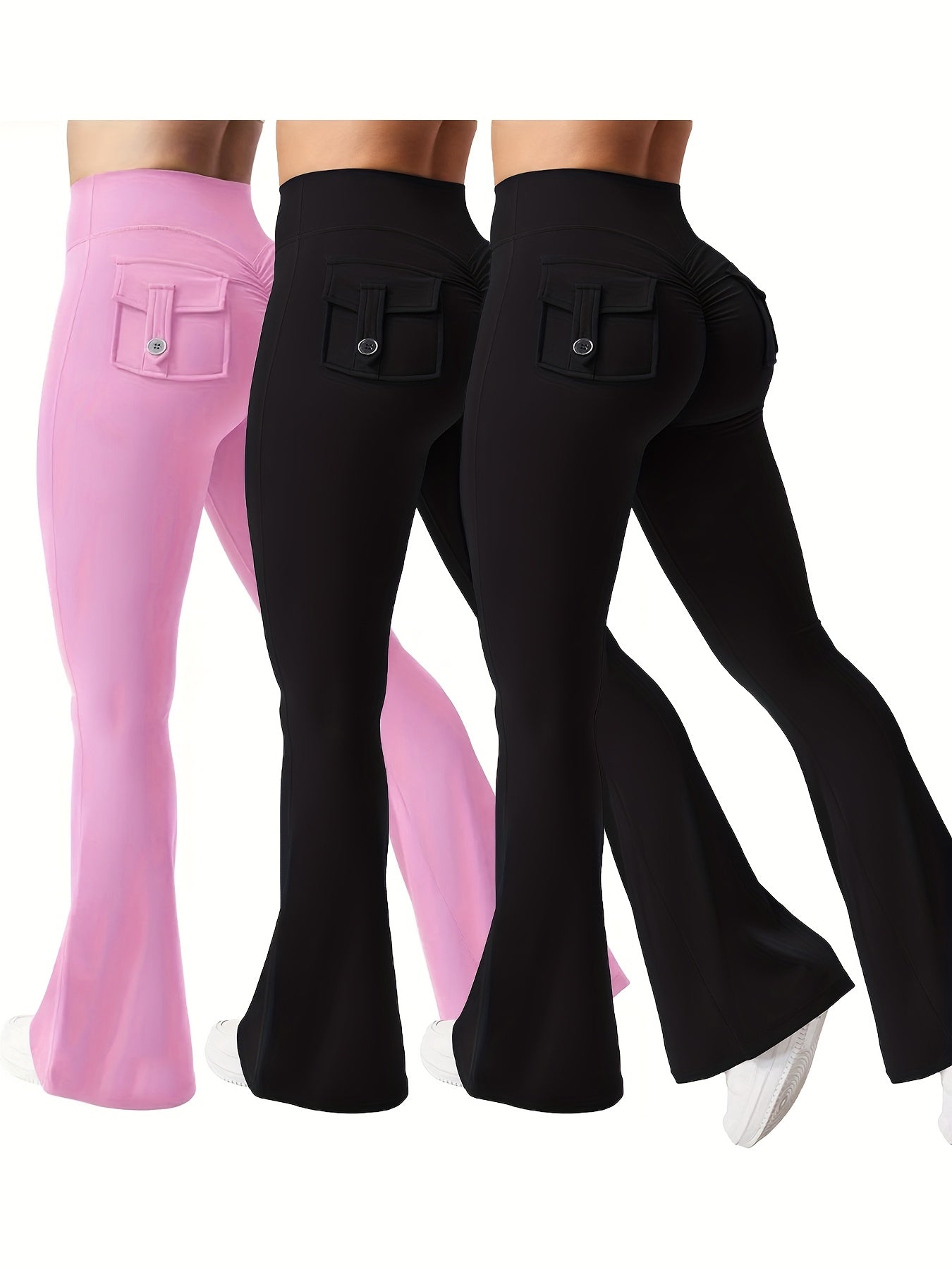 Women's Costume – Women's Black*3 Polyester High-Waist Cargo Leggings detail view