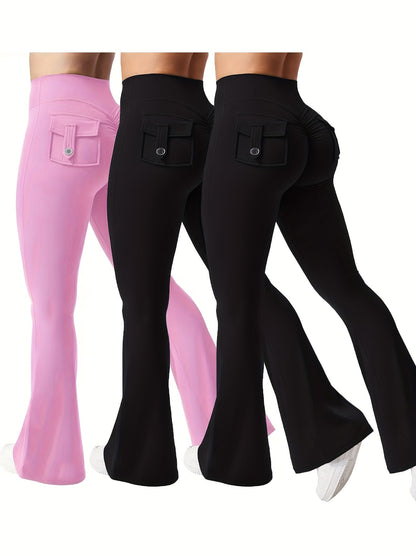 Women's Costume – Women's Black*3 Polyester High-Waist Cargo Leggings detail view