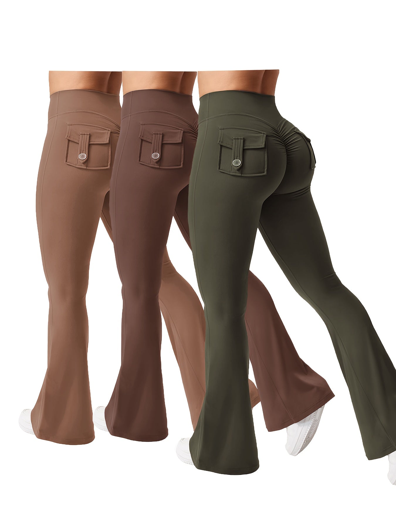Women's Costume – Women's Black*3 Polyester High-Waist Cargo Leggings detail view