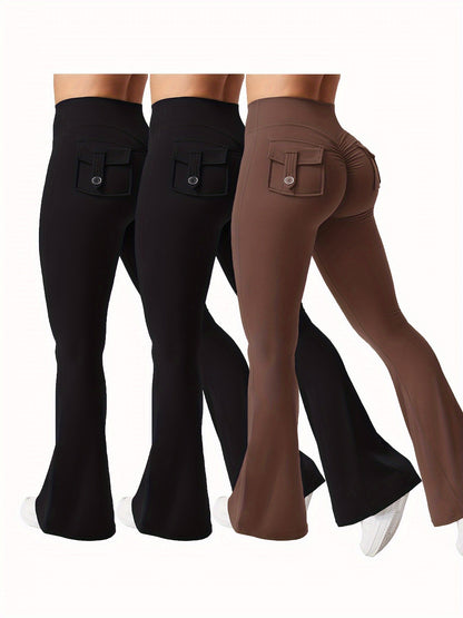 Women's Costume – Women's Black*3 Polyester High-Waist Cargo Leggings detail view