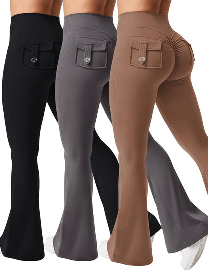 Women's Costume – Women's Black*3 Polyester High-Waist Cargo Leggings detail view