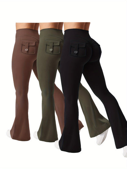 Women's Costume – Women's Black*3 Polyester High-Waist Cargo Leggings – Black option – view 12