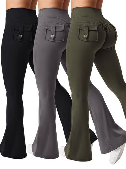 Women's Costume – Women's Black*3 Polyester High-Waist Cargo Leggings – Black option – view 15
