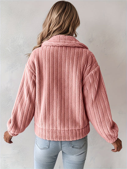 Women's Cozy Button-Front Blazer detail view