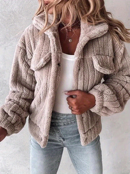 Women's Cozy Button-Front Blazer detail view