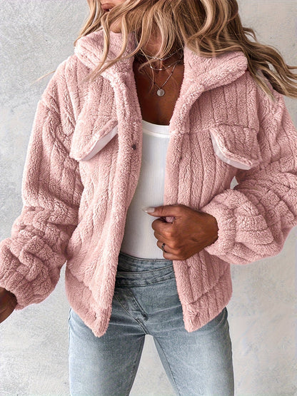 Women's Cozy Button-Front Blazer detail view