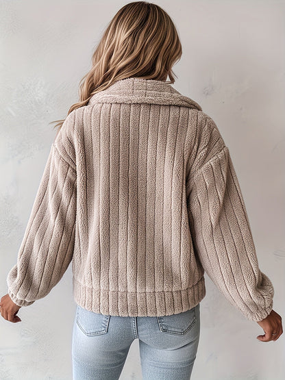 Women's Cozy Button-Front Blazer detail view