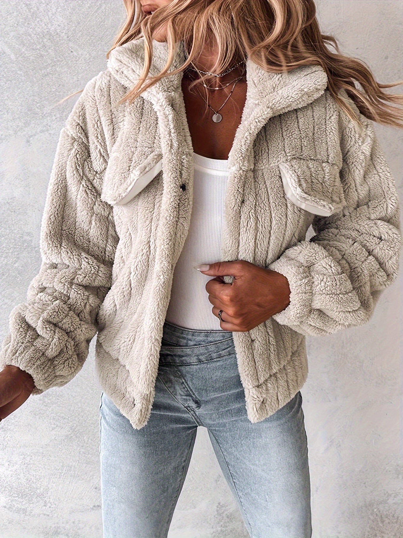 Women's Cozy Button-Front Blazer – Pink option – view 2