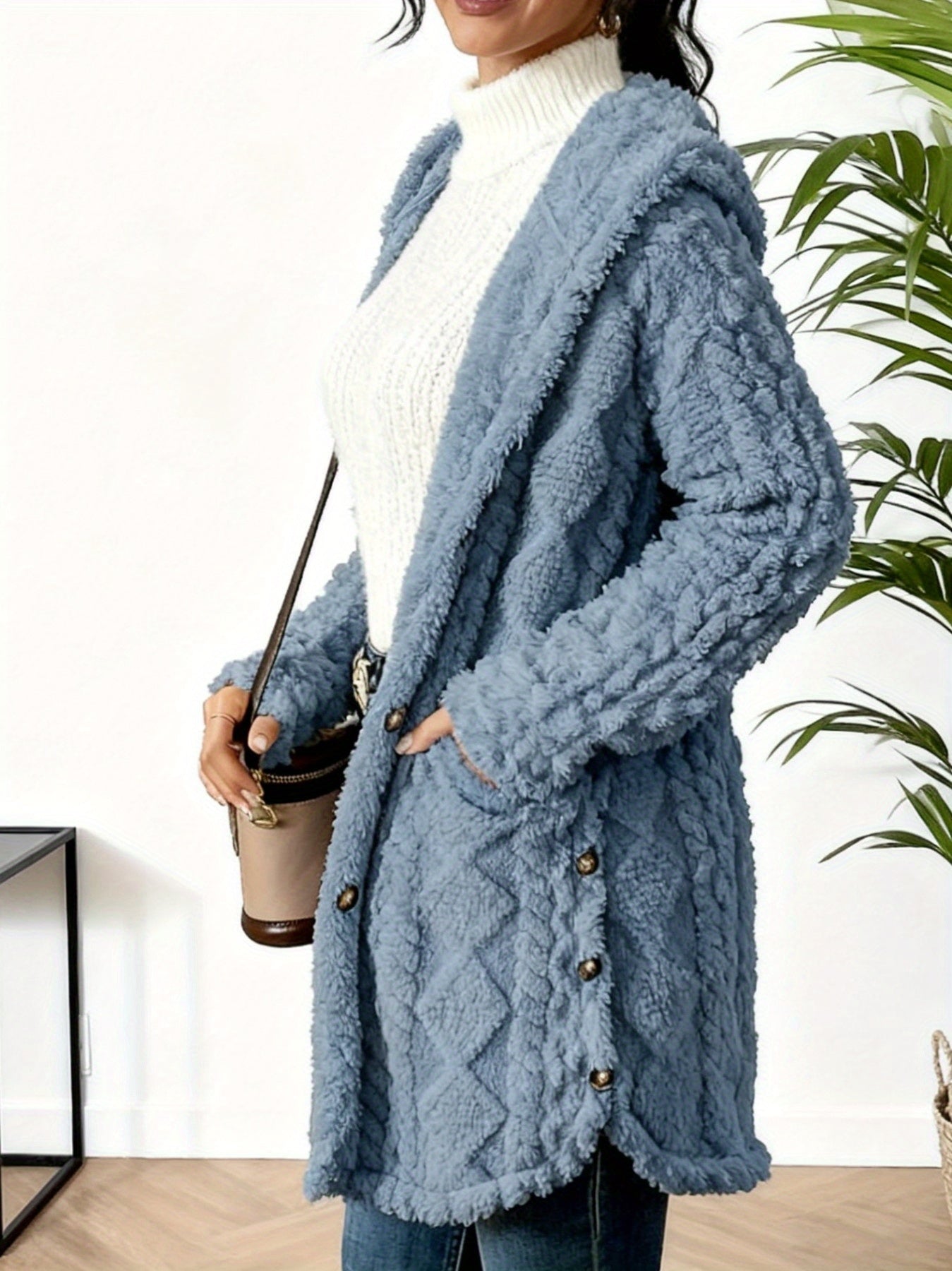 Women's Cozy Button-Front Cardigan detail view